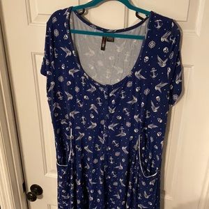 Navy tattoo print dress